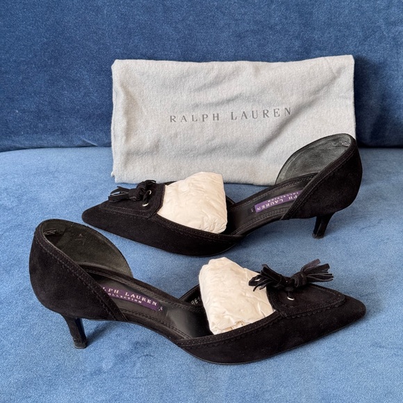 RALPH LAUREN Collection Purple Label Suede Pumps Shoes size 6 1/2 B - Picture 7 of 9
